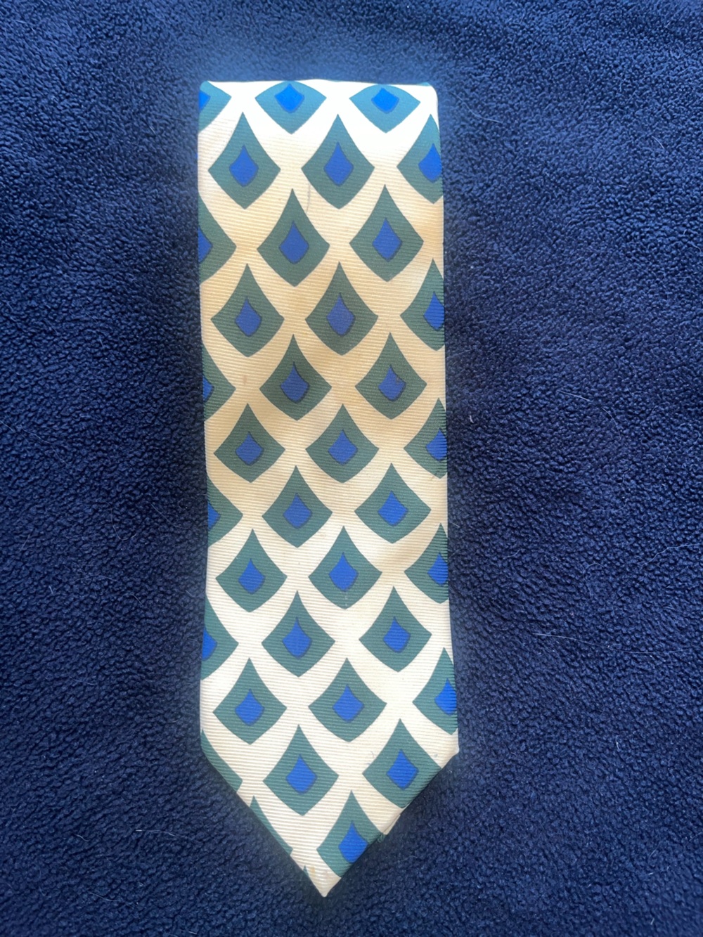 Coach Blue‎ and Yellow Geometric Pattern Tie